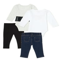 Garanimals Baby Girl Bodysuits & Pantaloni Costum Seturi, 4-Bucata Multi Pack