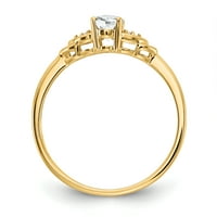 Primal Gold Karat aur galben Topaz alb și inel cu diamant