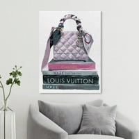 Runway Avenue moda si glam perete arta panza printuri 'scumpe moda stivuite' Genți de mână - roz, alb