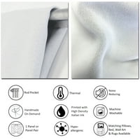 Designart 'gri, alb și alb marmură acrilică VI' panou modern pentru perdele opace