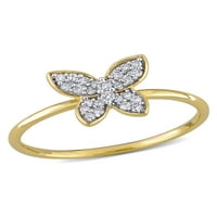 Carate TW diamant 10kt Galben Aur fluture inel