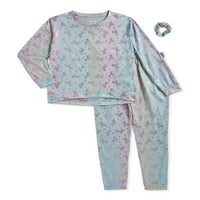 Sleep On it set de Pijama pentru fete cu Scrunchie de păr gratuit, 2 piese, Dimensiuni 5-și Plus