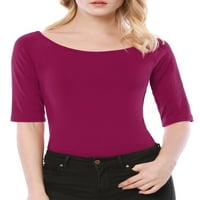 Chilipiruri unice femei Slim Fit pulover Scoop gât Stretchable T-Shirt