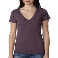Femei Tri-Blend Deep V-Neck T-Shirt