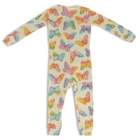Locul copiilor Baby and Toddler Girl strâns cu mânecă lungă și pantaloni lungi Pijamale fără picioare, dimensiuni 0-5T