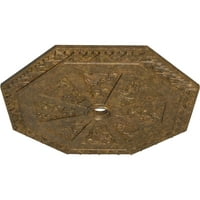 1 8OD 1 4ID 1 8p medalion de tavan octogonal cu arc, bronz frecat Pictat manual