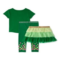 Patrick ' s Day Baby Girls & Toddler Girls tricou cu mânecă scurtă, jambiere și fustă Tutu, set de ținute din 3 piese, dimensiuni