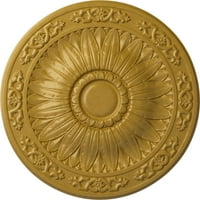 Ekena Millwork 1 4OD 1 2p Lunel medalion de tavan, aur irizat Pictat manual