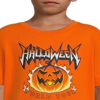 Tricou Grafic De Halloween Cu Mânecă Scurtă Wonder Nation Boys, Dimensiuni 4 - & Husky