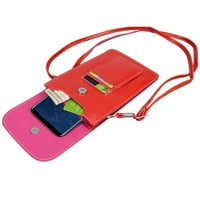 Vegan din piele verticală Crossbody smartphone Husă portofel cu curea de umăr reglabilă detașabilă, sloturi pentru carduri, Magnet