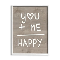 Stupell You + Me = Fericit Ecuație Romantism Inspiratie Pictura Alb Înrămate Arta De Perete De Imprimare Arta