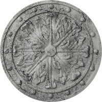 Ekena Millwork 1 2 OD 1 2 p Foster Acanthus frunze de tavan Medalion, Pictat manual Ultra Pure Crackle Alb