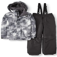 Jachetă izolată Iceburg Crater și pantaloni de zăpadă, Set de costum de zăpadă din 2 piese