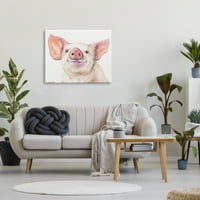 Stupell Industries cap de porc mare Animal acuarelă pictura panza arta de perete de George Dyachenko