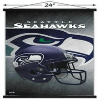 Seattle Seahawks-Poster de perete cu cască cu cadru Magnetic, 22.375 34