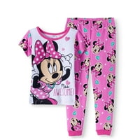 Minnie Mouse Minnie mouse pentru fete mici pijamale strânse din bumbac, set din 2 piese