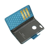 Husă portofel iPhone Plus Rhombus în albastru pentru utilizare cu Apple Iphone 6s Plus 6-pack
