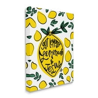 Colecția Stupell Home Decor a primit Lemons Lemonade și Jesus bright Yellow and Green Pattern Canvas Wall Art