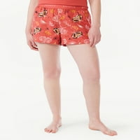 Pantaloni scurți de dormit pentru femei Joyspun, cu imprimeu țesut, Dimensiuni S până la 3x