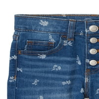 Pantaloni Scurți Midi Din Denim Cu Imprimeu Floral Wonder Nation Girls, Dimensiuni 4-Și Plus