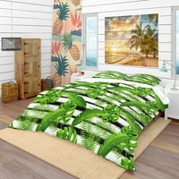 Set de huse de plapumă tropicală Designart 'model cu frunze tropicale de palmier