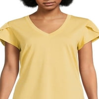 Nouă.Opt Femei Casual Loose Fit Basic Cap Maneca Maneca Scurta T-Shirt