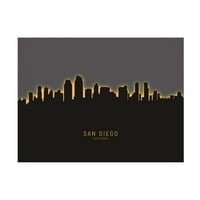 Michael Tompsett 'San Diego Skyline Glow II' arta pânzei
