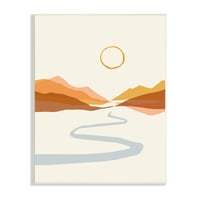 Stupell Industries River Path Leading Terracotta Mountains modern Desert Illustration, 15, Design de Victoria Barnes