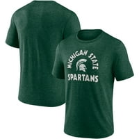 Bărbați captivant îmbrăcăminte Heathered Verde Michigan State Spartans retro Arc Tri-Blend T-Shirt
