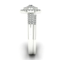 1 2CT TDW diamant 10k Aur Alb dublu Halo set de mireasă