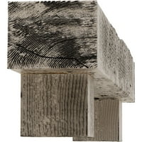 Ekena Millwork 6 H 8 D 60 W brut tăiat Fau lemn semineu Mantel Kit w Alamo Corbels, lustruite Pin