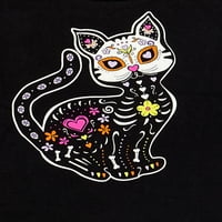 Fete Halloween Cu Mânecă Lungă Black Cat Tee & Fustă Cu Niveluri , Set De Ținute Din 2 Piese, Dimensiuni 4-18