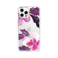 Essentials iPhone Pro Ma telefon caz, Hibiscus roz & violet
