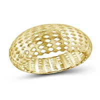 JewelersClub 14k aur placat cu argint Dome forma Cocktail inel pentru femei