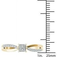 Carat T. W. diamant Split Gamba clasic 10kt Galben Aur inel de logodna
