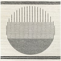 Artistic Weavers Pisa Ombre Zona Covor, Fildeș Negru, 5 ' 3 Pătrat