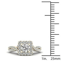 1 2CT TDW diamant 10k Aur Galben Halo Twist Gamba inel de logodna