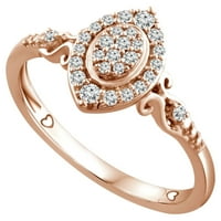 Culoarea iubirii carate T. W. inel de promisiune cu diamant în aur roz de 10K