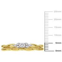 Carat T. W. diamant 10kt aur galben Set de mireasa