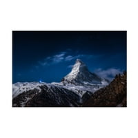 Jesus Gonzalez Vera 'Lună Plină La Matterhorn' Canvas Art