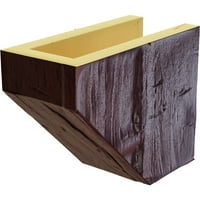 Ekena Millwork 8H 10 D 72 W mână cioplit Fau lemn semineu Mantel Kit cu Ashford Corbels, Premium mahon