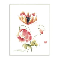 Stupell Industries simplu Roz portocaliu Floral petale flori ilustrare picturi neîncadrate Art Print Wall Art, 10x15