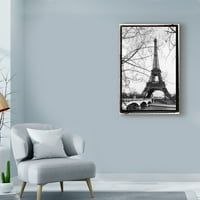 Marcă comercială Fine Art 'Turnul Eiffel de-a lungul râului Sena' artă pe pânză de Laura DeNardo