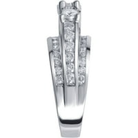 Arista Ct rotund diamant alb inel aniversar de 3 pietre din Aur Alb de 10k
