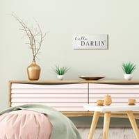 Stupell Industries Hello Darlin ' Phrase placă de perete tipografică sudică fermecătoare, 17, Design de Daphne Polselli