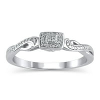 Carat T. W. ține-mă de mână inel de promisiune cu diamant din argint Sterling, Mărimea 8
