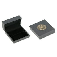 Miabella femei carate TW Printesa-Cut diamant negru 10kt Aur Alb Solitaire 2 piese Set de mireasa