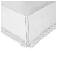 Elegant Comfort Narina Collection Lace Bed Skirt Drop, Thread Count calitate egipteană, Design sofisticat pentru un aspect Vintage-îngrijire ușoară și rezistent la riduri, Cali King, Alb