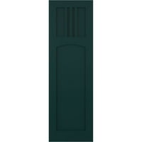 Ekena Millwork 15 W 27 h true Fit PVC San Miguel Mission Style obloane cu montare fixă, Verde termic