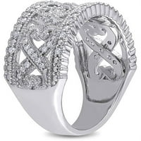Carat T. W Diamant Sterling Silver Infinity Inima Inel